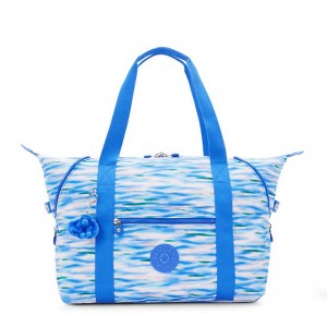 Kipling Art Medium Printed Tote Bags Blue | QZGKO5248