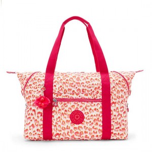 Kipling Art Medium Printed Tote Bags Pink | AHMWJ3570