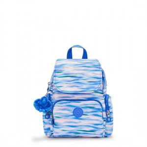 Kipling City Zip Printed Mini Backpack Blue | STEHY2578