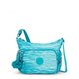 Kipling Gabb Small Printed Crossbody Bags Light Turquoise | ZQFRD4783