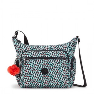 Kipling Gabbie Printed Crossbody Bags Black / Multicolor | BPQAR0247