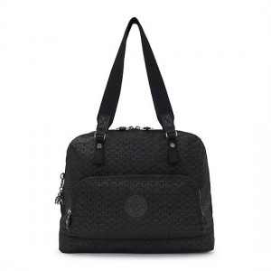 Kipling Linza 15" Printed Laptop Shoulder Bags Black | VOMEJ0234