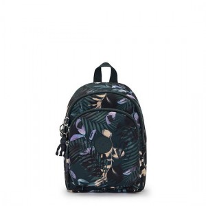 Kipling New Delia Compact Printed Backpack Black / Green / Purple | UGNKX6481