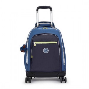 Kipling New Zea 15" Laptop Rolling Backpack Blue | OHCGJ9781