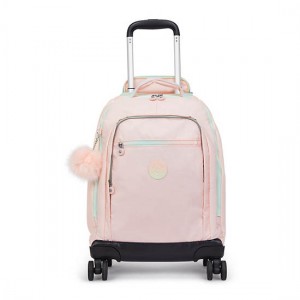 Kipling New Zea Metallic 15" Rolling Backpack Pink / Metal | HDYOJ7246