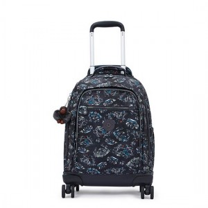 Kipling New Zea Printed 15" Laptop Rolling Backpack Green | BQFYH0892