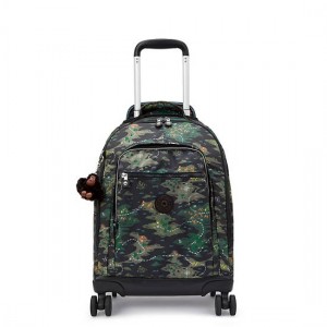 Kipling New Zea Printed 15" Laptop Rolling Backpack Green | SBTJE0915