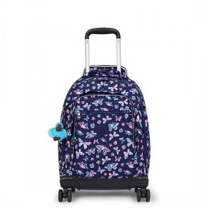 Kipling New Zea Printed 15" Laptop Rolling Backpack Navy / Multicolor | DUWYF0837