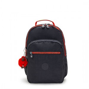 Kipling Seoul 15" Laptop Backpack Navy / Orange | HIZCO3479