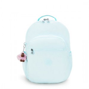 Kipling Seoul Extra Large Metallic 17" Laptop Backpack White / Blue | BQLRK7429