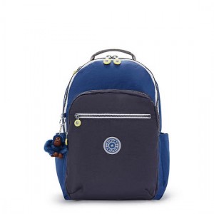 Kipling Seoul Large 15" Laptop Backpack Blue | JIRCA5613