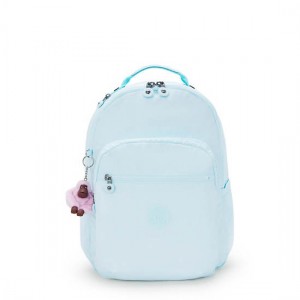 Kipling Seoul Large Metallic 15" Laptop Backpack White / Blue | BQSVC9027