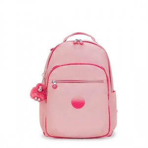 Kipling Seoul Large Metallic 15" Laptop Backpack Pink | PZEIL3789