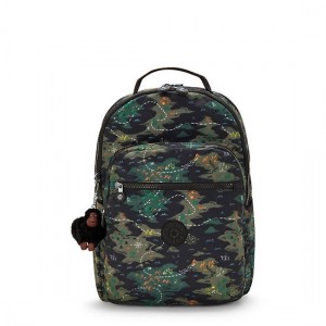 Kipling Seoul Metallic 15" Laptop Backpack Green | QKRNM7402