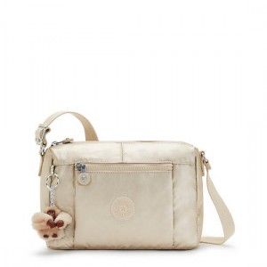 Kipling Wes Metallic Crossbody Bags Gold / Metal | VWGTM0682