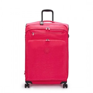 Kipling Youri Spin Large 4 Wheeled Rolling Luggage Pink | PDAXZ4189