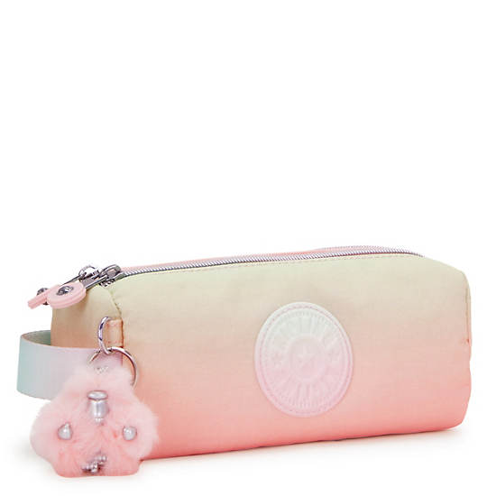 Kipling Allie Printed Pencil Cases Yellow / Pink | TJPRE0628