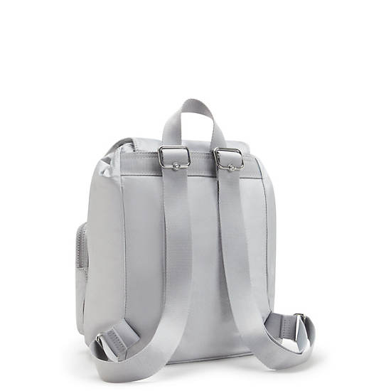 Kipling Anto Metallic Small Backpack Silver | BQPJM0426