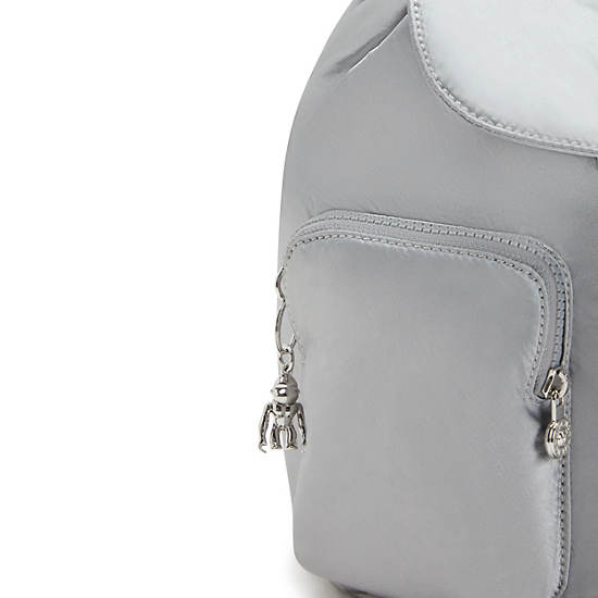 Kipling Anto Metallic Small Backpack Silver | BQPJM0426