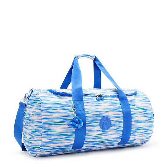 Kipling Argus Medium Printed Duffle Bags Blue | KORCV7354