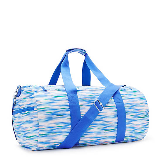 Kipling Argus Medium Printed Duffle Bags Blue | KORCV7354