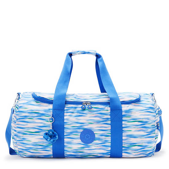 Kipling Argus Medium Printed Duffle Bags Blue | KORCV7354