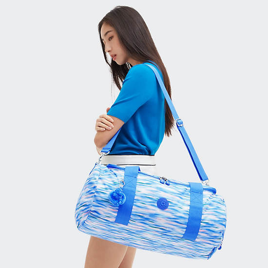 Kipling Argus Small Printed Duffle Bags Blue | NTUCK1835