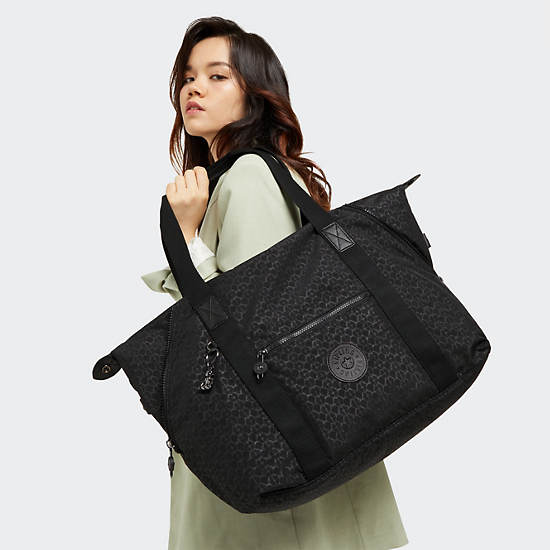 Kipling Art Medium Printed Tote Bags Black | CMWYL4910