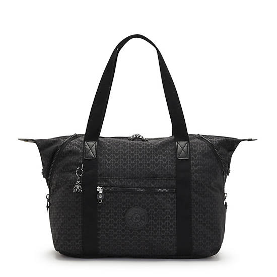 Kipling Art Medium Printed Tote Bags Black | CMWYL4910