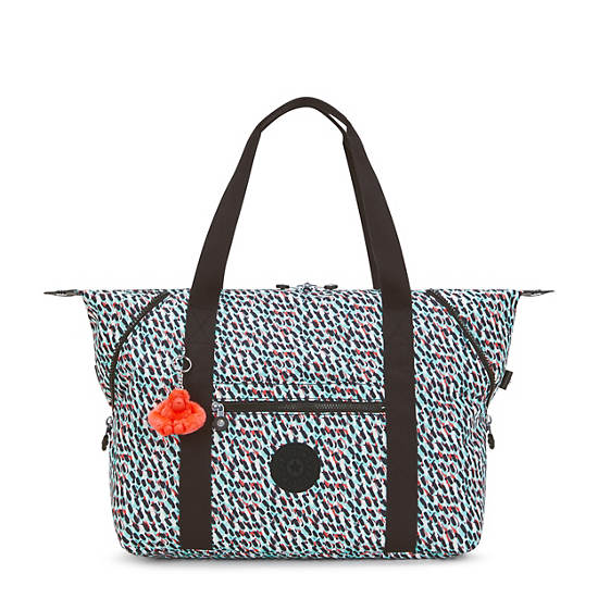 Kipling Art Medium Printed Tote Bags Black / Multicolor | QDGXH4061