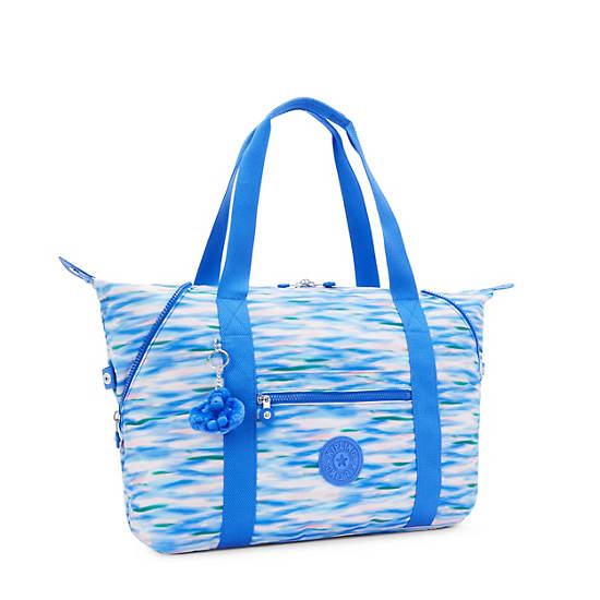 Kipling Art Medium Printed Tote Bags Blue | QZGKO5248