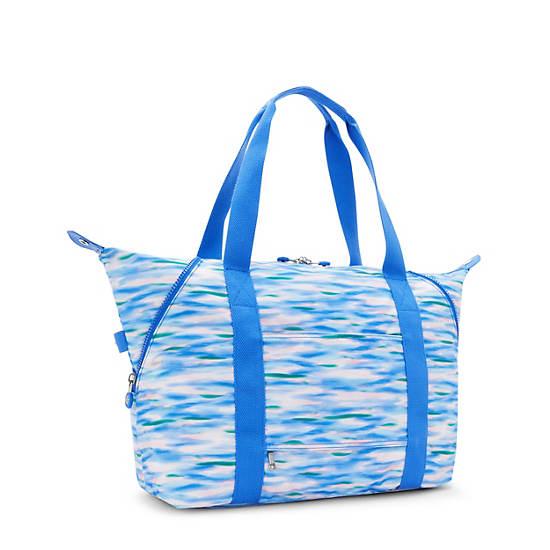 Kipling Art Medium Printed Tote Bags Blue | QZGKO5248