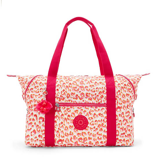 Kipling Art Medium Printed Tote Bags Pink | AHMWJ3570