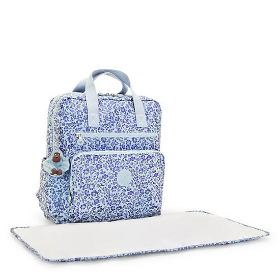 Kipling Audrie Printed Diaper Backpack Blue / Grey | DFSBH4013