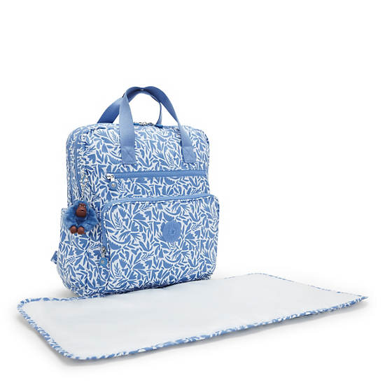 Kipling Audrie Printed Diaper Backpack Blue / White | CHAEO4689