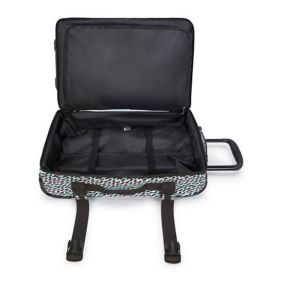 Kipling Aviana Small Printed Rolling Carry-on Duffle Bags Black / Multicolor | HXOCW9752