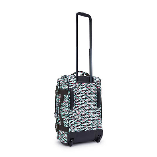 Kipling Aviana Small Printed Rolling Carry-on Duffle Bags Black / Multicolor | HXOCW9752