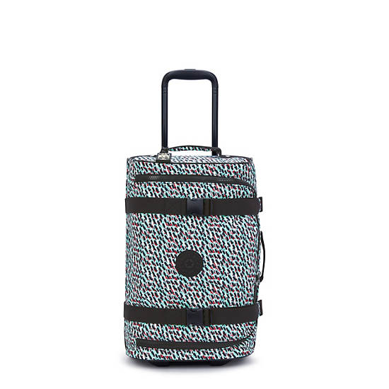 Kipling Aviana Small Printed Rolling Carry-on Duffle Bags Black / Multicolor | HXOCW9752