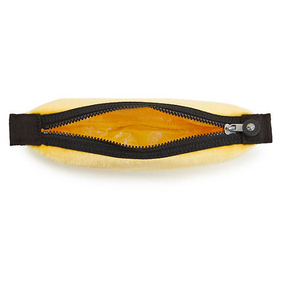 Kipling Banana Minions Furry Pencil Cases Yellow / Black | ZKRPS3180