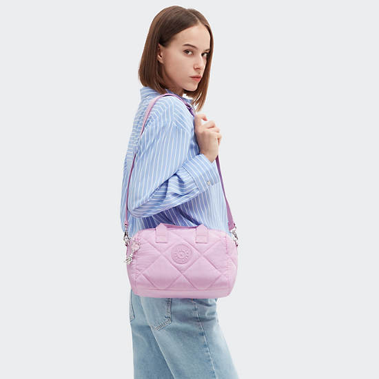 Kipling Bina Medium Quilted Shoulder Bags Pink | AGKRV1870