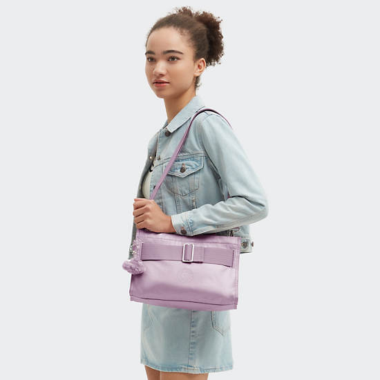 Kipling Charna Metallic Shoulder Bags Metal / Purple | NTQGK4359