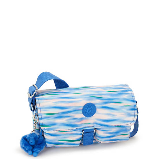 Kipling Chilly Up Printed Crossbody Bags Blue | MWCVZ9658