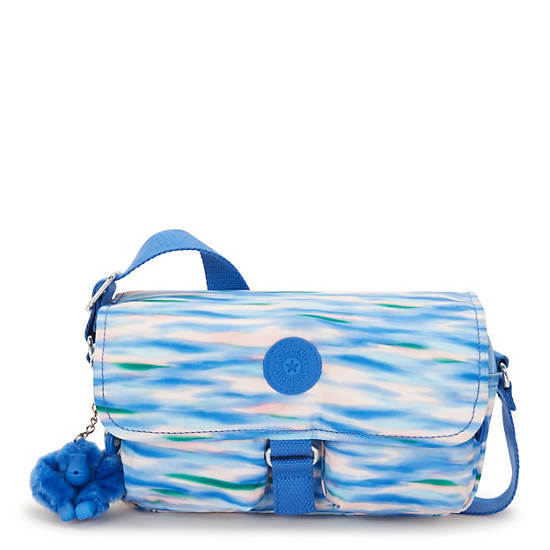 Kipling Chilly Up Printed Crossbody Bags Blue | MWCVZ9658