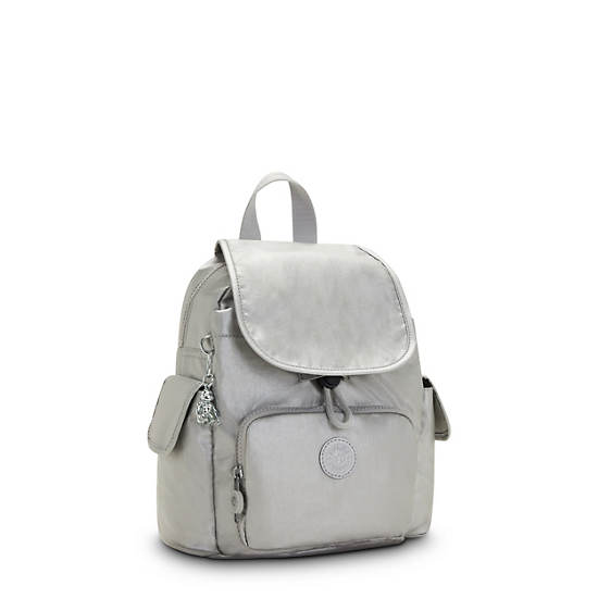 Kipling City Pack Metallic Mini Backpack Light Metal | AJGSQ8031