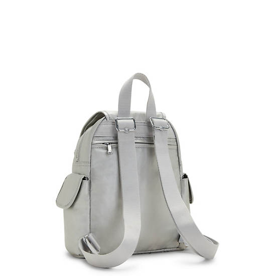 Kipling City Pack Metallic Mini Backpack Light Metal | AJGSQ8031