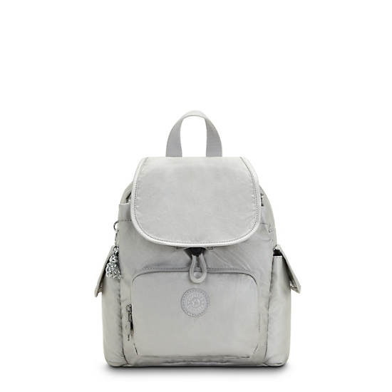 Kipling City Pack Metallic Mini Backpack Light Metal | AJGSQ8031