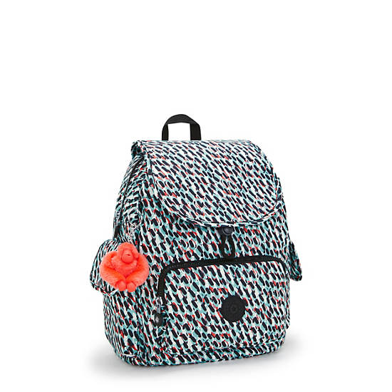 Kipling City Pack Printed Small Backpack Black / Multicolor | ASNET3875