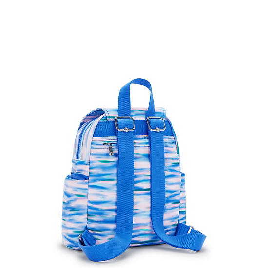 Kipling City Zip Printed Mini Backpack Blue | STEHY2578