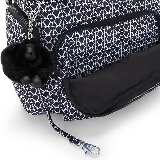 Kipling City Zip Printed Mini Backpack Black / White | TZHAV3678