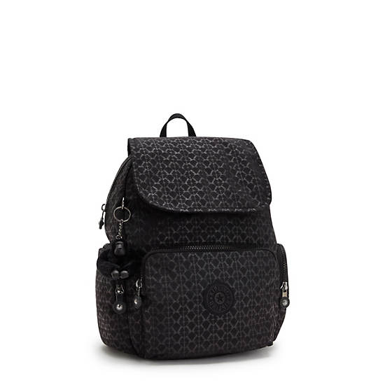 Kipling City Zip Printed Small Backpack Black | KNWSC8470